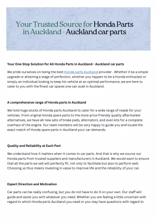 Auckland car parts - Car parts provider