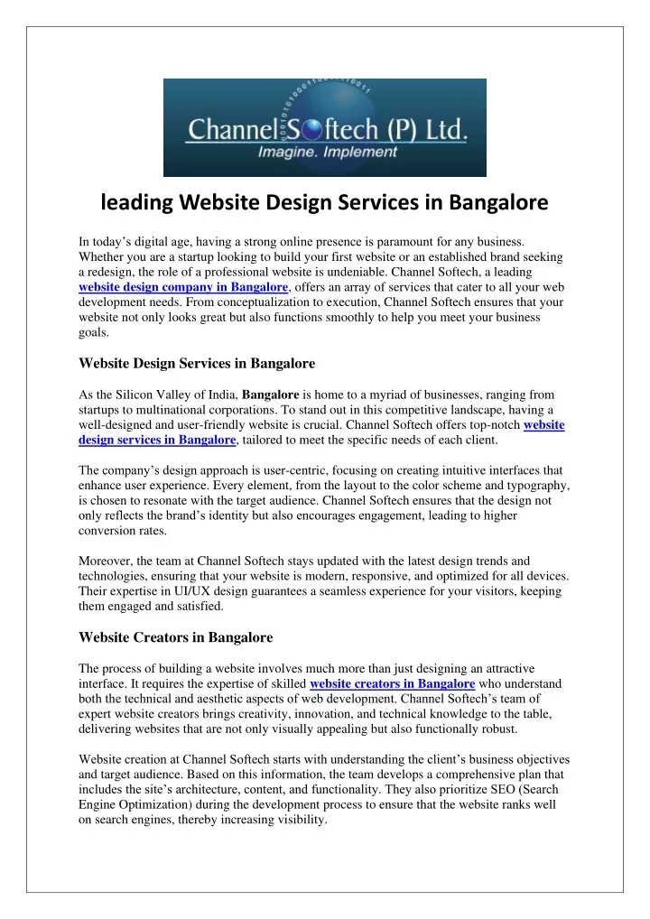 leading website design services in bangalore