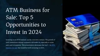 ATM Business for Sale: Top 5 Opportunities to Invest in 2024