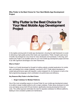 Why Flutter is the Best Choice for Your Next Mobile App Development Project