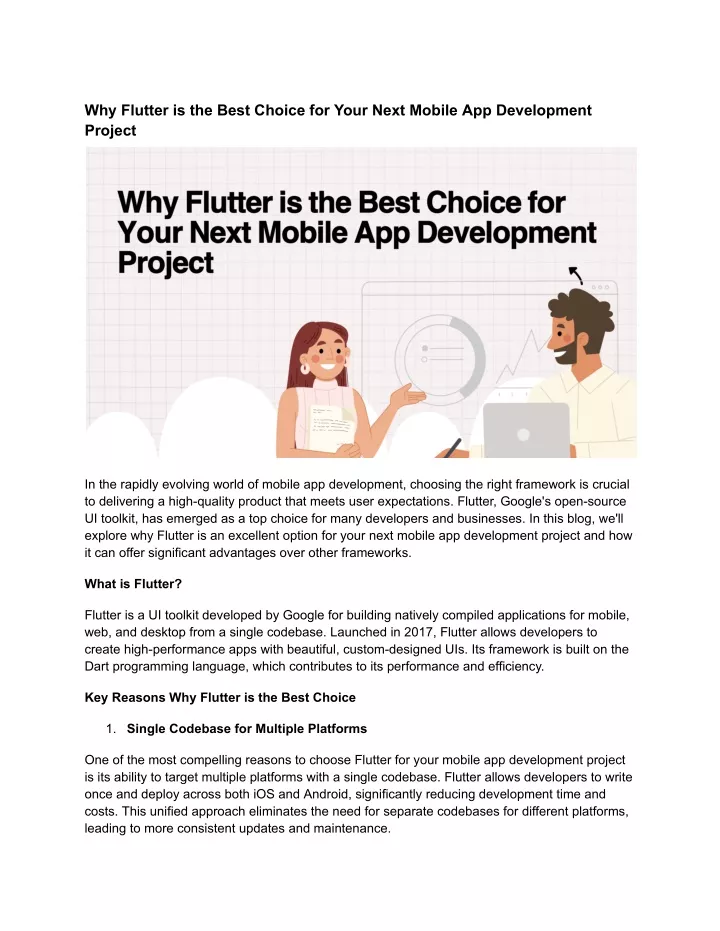 why flutter is the best choice for your next