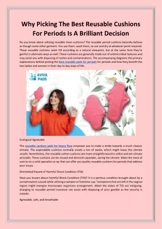 Why Picking The Best Reusable Cushions For Periods Is A Brilliant Decision