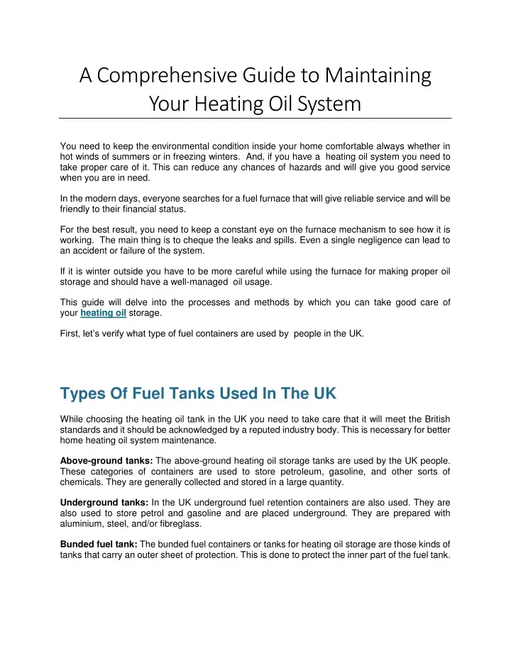 a comprehensive guide to maintaining your heating