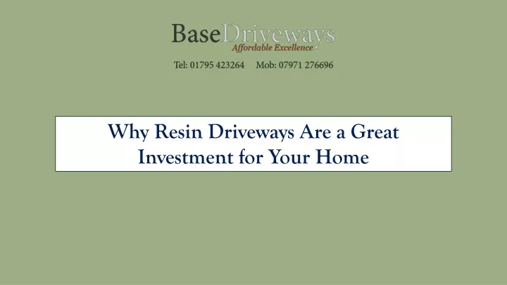 why resin driveways are a great investment