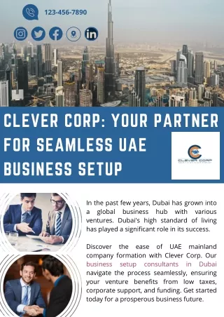 Clever Corp Your Partner for Seamless Business Setup in UAE