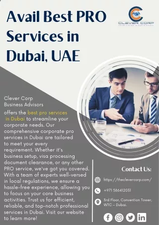 Avail Best PRO Services in Dubai