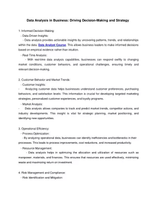 data analysis in business driving decision making