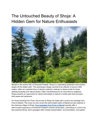 The Untouched Beauty of Shoja: A Hidden Gem for Nature Enthusiasts