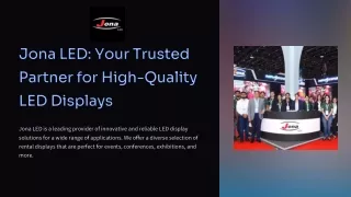 Jona LED Your Trusted Partner for High Quality LED Displays
