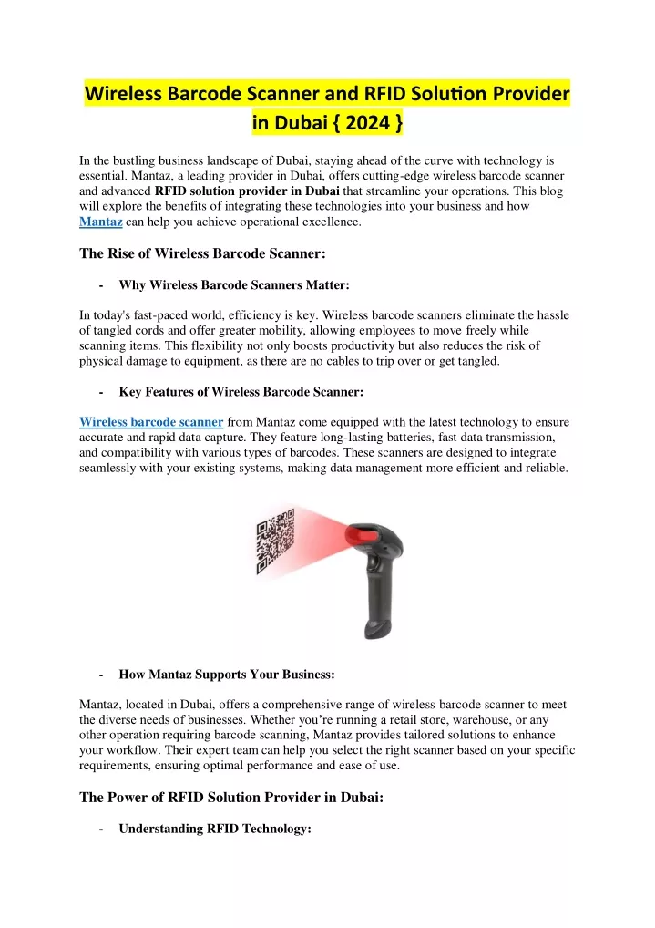 wireless barcode scanner and rfid solution