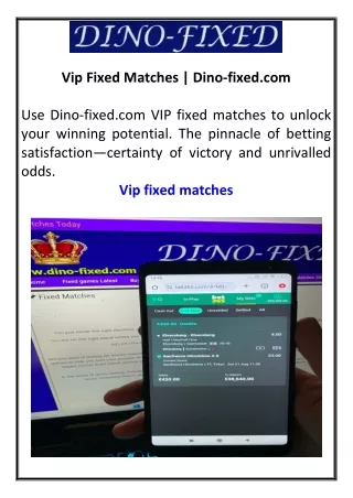 Vip Fixed Matches | Dino-fixed.com