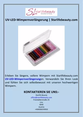 UV-LED-Wimpernverlängerung  Starlifebeauty.com