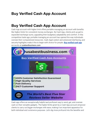 Buy Verified Cash App Account