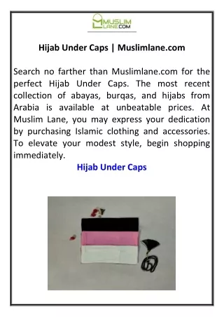 hijab under caps muslimlane com