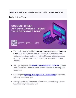 coconut creek app development build your dream app