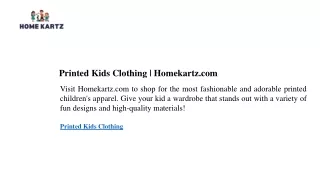 Printed Kids Clothing  Homekartz.com