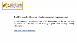 Best Daycares In Edmonton Strathconatenderlovingdaycare.com