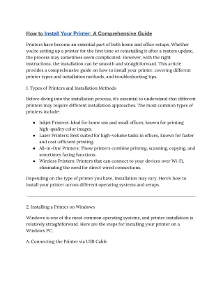 How to Install Your Printer_ A Comprehensive Guide
