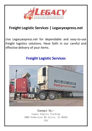Freight Logistic Services Legacyexpress.net