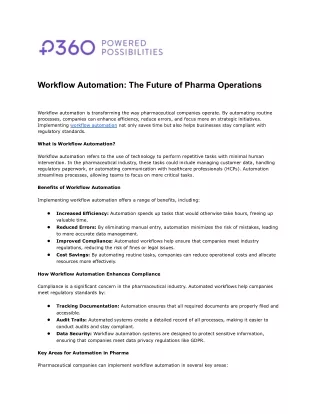 workflow automation the future of pharma