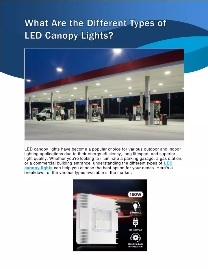 led canopy lights have become a popular choice