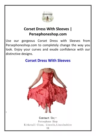 Corset Dress With Sleeves  Persephoneshop.com