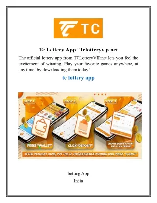 Tc Lottery App  Tclotteryvip.net