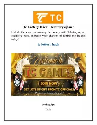 Tc Lottery Hack  Tclotteryvip.net