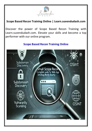 Scope Based Recon Training Online | Learn.suvendudash.com