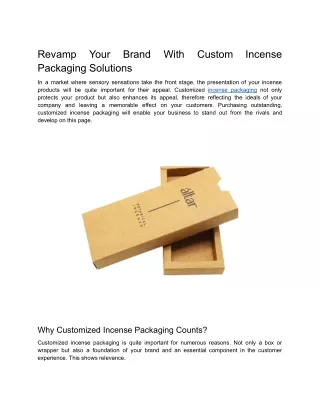 revamp packaging solutions