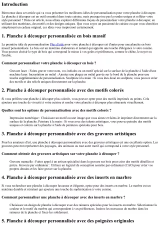 Les Meilleures Idées de Personnalisation pour Votre Planche à Découper