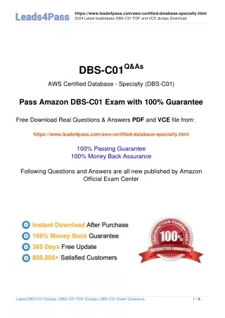 AWS DBS-C01 Dumps Exam Questions-actual Practice Materials Shared in Septembe