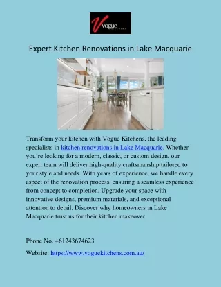Expert Kitchen Renovations in Lake Macquarie