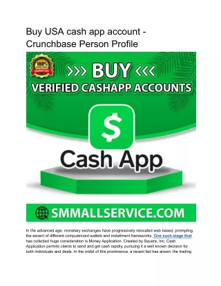 Buy USA cash app account - Crunchbase Person Profile