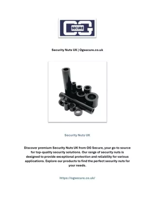 Security Nuts UK | Ogsecure.co.uk