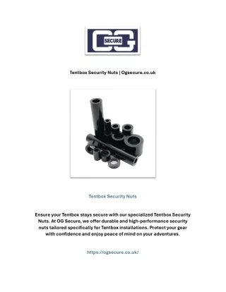 Tentbox Security Nuts | Ogsecure.co.uk