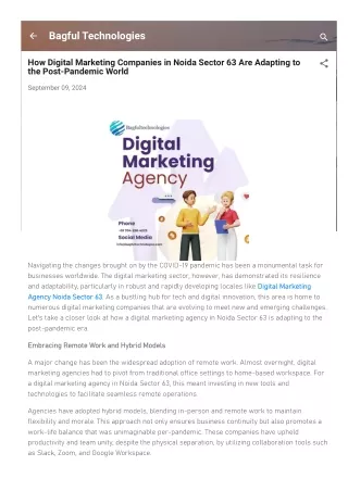 How Digital Marketing Companies in Noida Sector 63 Are Adapting to the Post-Pand