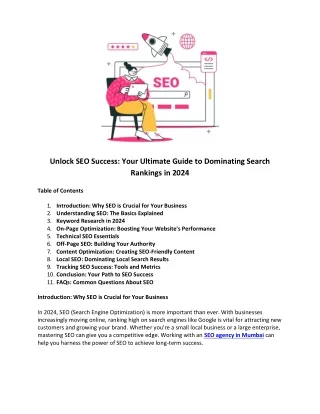 Unlock SEO Success - Your Ultimate Guide to Dominating Search Rankings in 2024