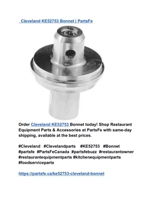 Cleveland KE52753 Bonnet _ PartsFe