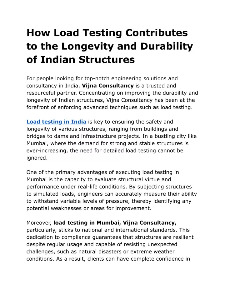 how load testing contributes to the longevity