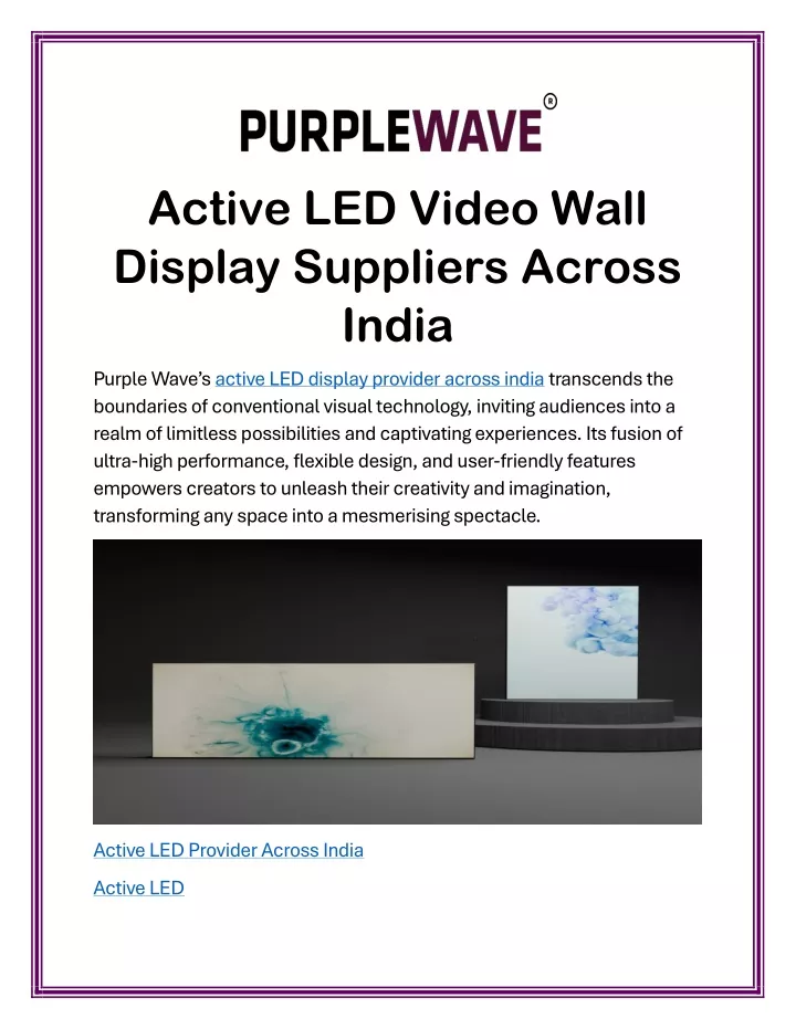 active led video wall display suppliers across