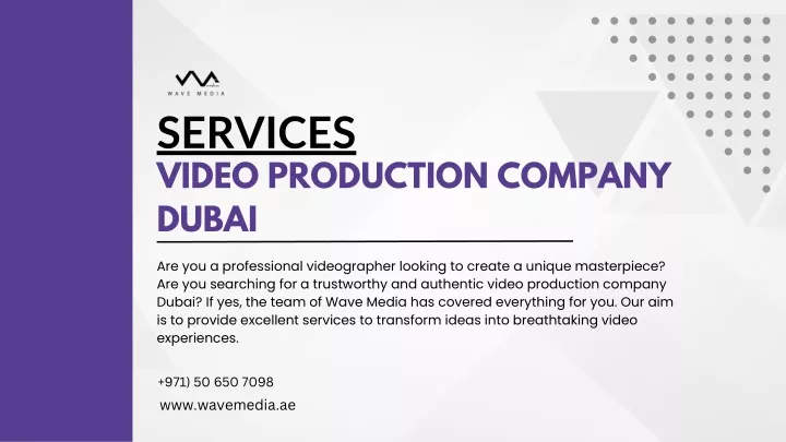 services video production company dubai