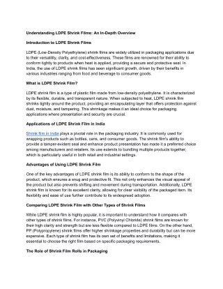 understanding ldpe shrink films an in depth