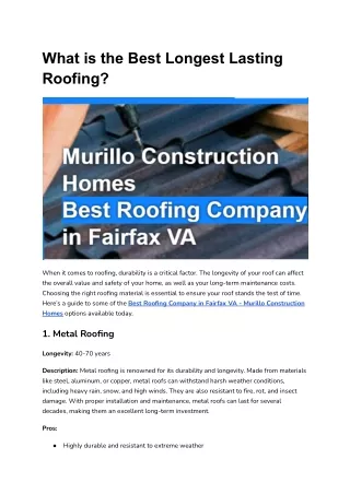 What is the Best Longest Lasting Roofing