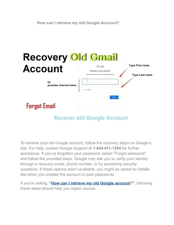 PPT - How can I retrieve my old Google Account PowerPoint Presentation ...