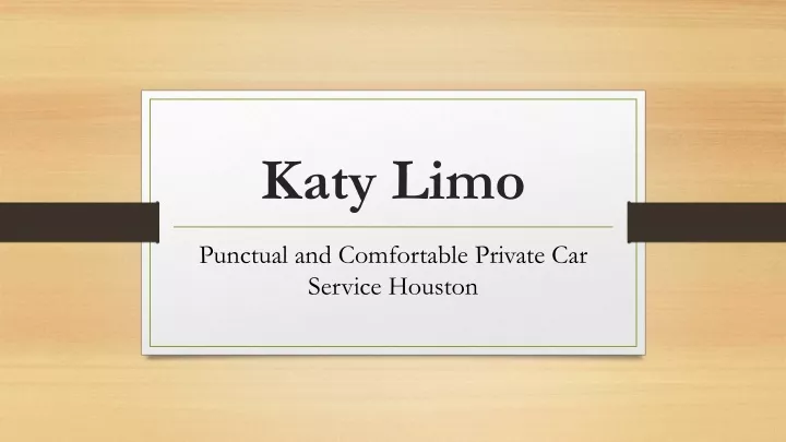 katy limo