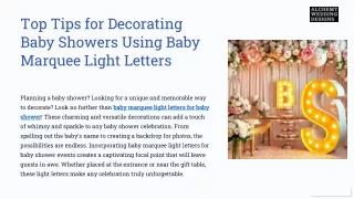 Top Tips for Decorating Baby Showers Using Baby Marquee Light Letters