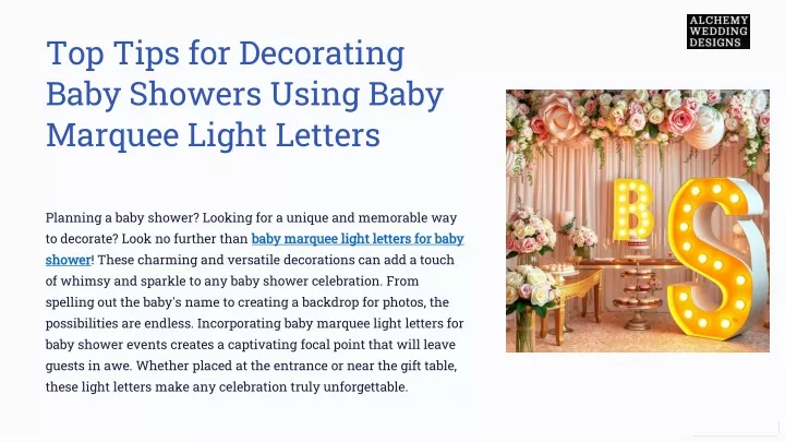 top tips for decorating baby showers using baby