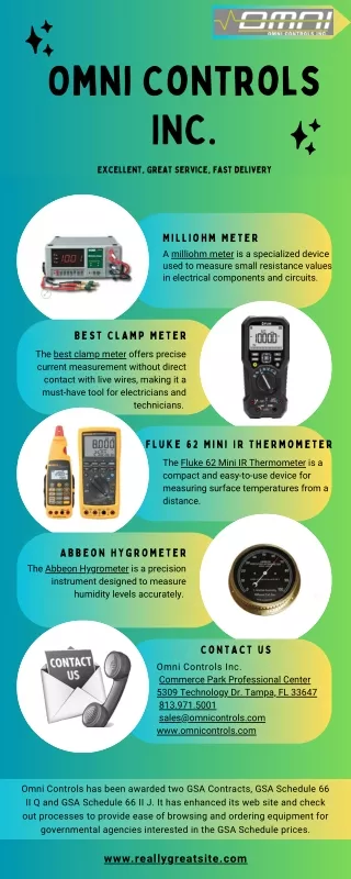 The Milliohm Meters, Clamp Meters, Fluke 62 Mini IR Thermometer, Abbeon Hygrometers the Top Performing Meters for Precis