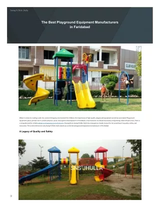 SNS Jhulla - Leading Playground Equipment Manufacturer in Faridabad